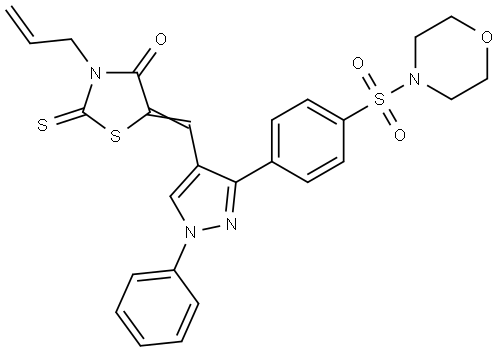 (5E)-3-ALLYL-5-({3-[4-(4-MORPHOLINYLSULFONYL)PHENYL]-1-PHENYL-1H-PYRAZOL-4-YL}METHYLENE)-2-THIOXO-1,3-THIAZOLIDIN-4-ONE Struktur