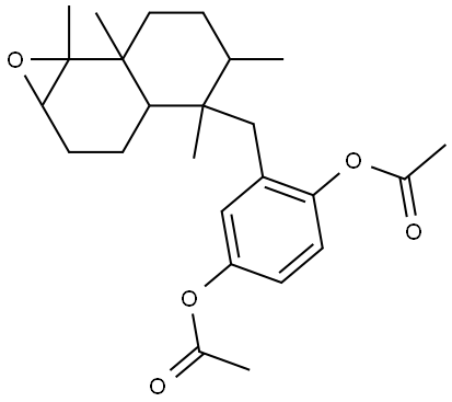 2-[(4,5,7A,7B-TETRAMETHYLDECAHYDRONAPHTHO[1,2-B]OXIREN-4-YL)METHYL]-4-(ACETYLOXY)PHENYL ACETATE Struktur