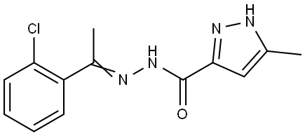 N'-(1-(2-CHLOROPHENYL)ETHYLIDENE)-3-METHYL-1H-PYRAZOLE-5-CARBOHYDRAZIDE Struktur