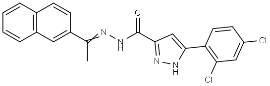 3-(2,4-DICHLORO-PH)-N'-(1-(2-NAPHTHYL)ETHYLIDENE)-1H-PYRAZOLE-5-CARBOHYDRAZIDE Struktur