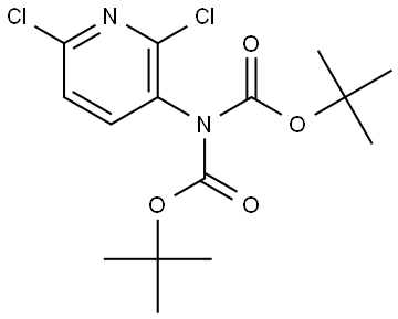 Imidodicarbonic acid, 2-(2,6-dichloro-3-pyridinyl)-, 1,3-bis(1,1-dimethylethyl) ester Struktur