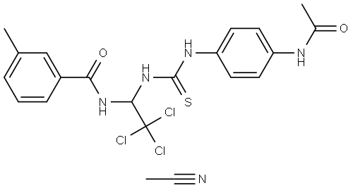 N-[1-({[4-(ACETYLAMINO)ANILINO]CARBOTHIOYL}AMINO)-2,2,2-TRICHLOROETHYL]-3-METHYLBENZAMIDE COMPOUND WITH ACETONITRILE Struktur