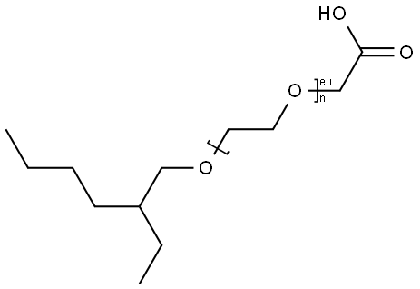 Poly(oxy-1,2-ethanediyl), .alpha.-(carboxymethyl)-.omega.-(2-ethylhexyl)oxy- Struktur