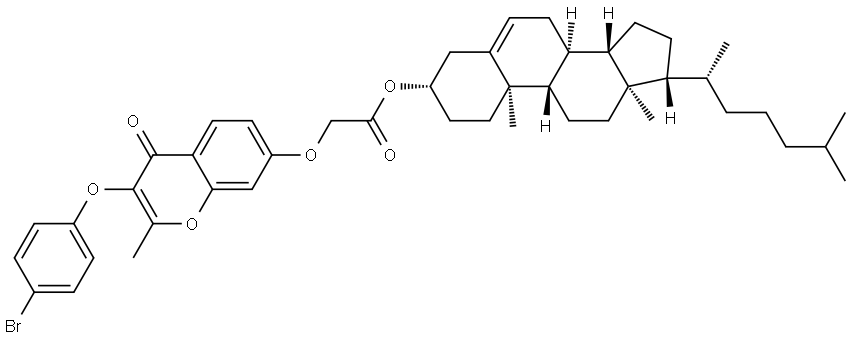 CHOLEST-5-EN-3-YL ((3-(4-BROMOPHENOXY)-2-ME-4-OXO-4H-CHROMEN-7-YL)OXY)ACETATE Struktur