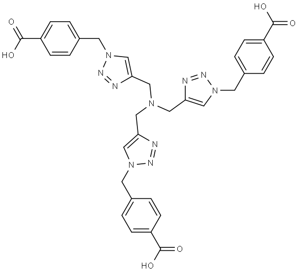 Benzoic acid, 4,4',4''-[nitrilotris(methylene-1H-1,2,3-triazole-4,1-diylmethylene)]tris- Struktur