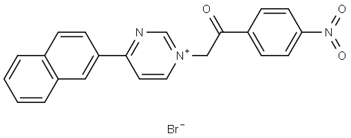 4-NAPHTHALEN-2-YL-1-(2-(4-NITRO-PHENYL)-2-OXO-ETHYL)-PYRIMIDIN-1-IUM, BROMIDE Struktur