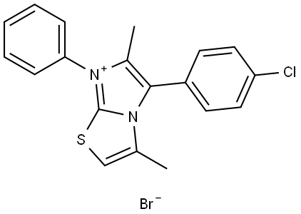 5-(4-CHLOROPHENYL)-3,6-DIMETHYL-7-PH-7H-IMIDAZO(2,1-B)(1,3)THIAZOL-4-IUM BROMIDE Struktur