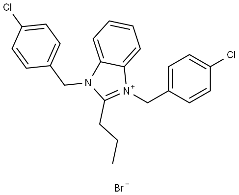 1,3-BIS(4-CHLOROBENZYL)-2-PROPYL-3H-BENZIMIDAZOL-1-IUM BROMIDE Struktur