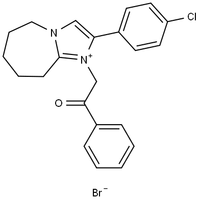 2-(4-CHLOROPHENYL)-1-(2-OXO-2-PHENYLETHYL)-6,7,8,9-TETRAHYDRO-5H-IMIDAZO[1,2-A]AZEPIN-1-IUM BROMIDE Struktur