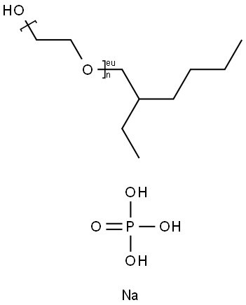 Poly(oxy-1,2-ethanediyl), .alpha.-(2-ethylhexyl)-.omega.-hydroxy-, phosphate, sodium salt Struktur