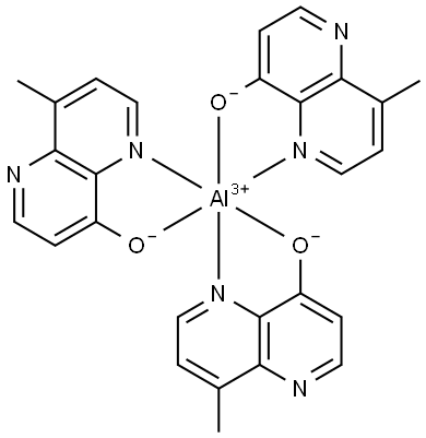 Tris(4-hydroxy-8-methyl-1,5-naphthyridinato)aluminum Struktur