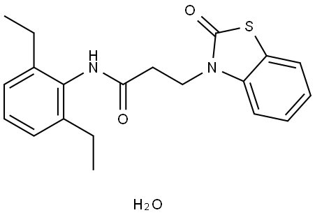 N-(2,6-DIETHYLPHENYL)-3-(2-OXO-1,3-BENZOTHIAZOL-3(2H)-YL)PROPANAMIDE HYDRATE Struktur