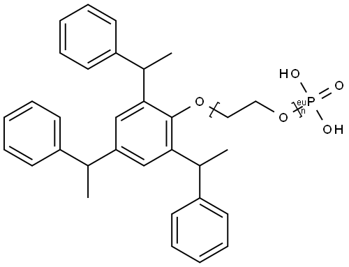 Poly(oxy-1,2-ethanediyl), .alpha.-phosphono-.omega.-2,4,6-tris(1-phenylethyl)phenoxy- Struktur