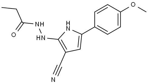 Propanoic acid, 2-[3-cyano-5-(4-methoxyphenyl)-1H-pyrrol-2-yl]hydrazide Struktur