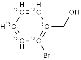 (6-Bromo(1,2,3,4,5,6-13C6)cyclohexa-1,3,5-trien-1-yl)methanol Struktur