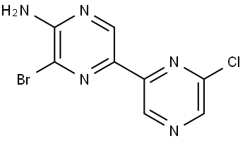 6-Bromo-5-amino-6'-chloro-2,2'-bipyrazine Struktur