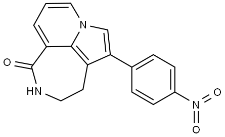 5-(4-nitrophenyl)-3,4-dihydroazepino[3,4,5-hi]indolizin-1(2H)-one Struktur