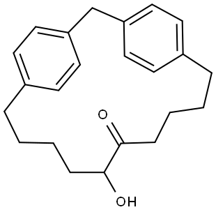 12-HO-TRICYCLO(15.2.2.2(3,6))TRICOSA-1(20),3(23),4,6(22),17(21),18-HEXAEN-11-ONE Struktur