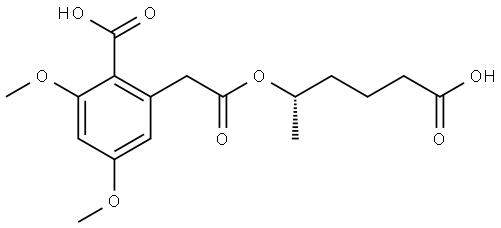 Benzeneacetic acid, 2-carboxy-3,5-dimethoxy-, α-(4-carboxy-1-methylbutyl) ester, (S)- (9CI)