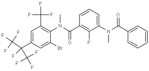 N-(2-BROMO-4-(PERFLUOROPROPAN-2-YL)-6-(TRIFLUOROMETHYL)PHENYL)-2-FLUORO-N-METHYL-3-(N-METHYLBENZAMIDE)BENZAMIDE 結(jié)構(gòu)式