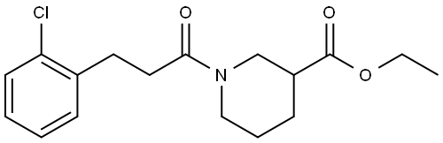 3-Piperidinecarboxylic acid, 1-[3-(2-chlorophenyl)-1-oxopropyl]-, ethyl ester Struktur