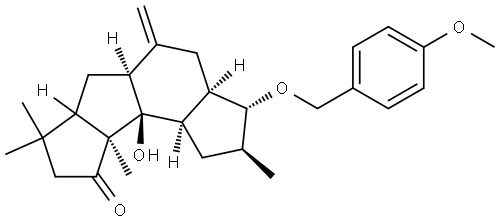 (2S,3R,3AR,5AS,9AS,9BR,9CR)-9B-HYDROXY-3-[(4-METHOXYBENZYL)OXY]-2,7,7,9A-TETRAMETHYL-5-METHYLENETETRADECAHYDRO-9H-CYCLOPENTA[A]AS-INDACEN-9-ONE Struktur