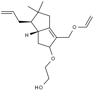 2-([(6R,6AR)-6-ALLYL-5,5-DIMETHYL-3-[(VINYLOXY)METHYL]-1,2,4,5,6,6A-HEXAHYDRO-2-PENTALENYL]OXY)ETHANOL Struktur