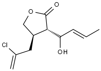 (3S,4R)-4-(2-CHLOROALLYL)-3-((R,E)-1-HYDROXYBUT-2-ENYL)DIHYDROFURAN-2(3H)-ONE Struktur