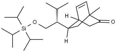 1-METHYL-8-((1R)-2-METHYL-1-{[(TRIISOPROPYLSILYL)OXY]METHYL}PROPYL)BICYCLO[2.2.2]OCT-5-EN-2-ONE Struktur