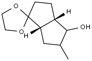 (3A'S,6A'S)-5'-METHYLHEXAHYDRO-2'H-SPIRO[[1,3]DIOXOLANE-2,1'-PENTALEN]-4'-OL Struktur