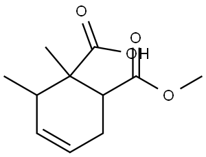 6-(METHOXYCARBONYL)-1,2-DIMETHYL-3-CYCLOHEXENE-1-CARBOXYLIC ACID Struktur