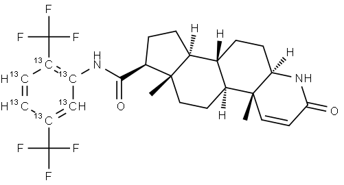 (1S,3aS,3bS,5aR,9aR,9bS,11aS)-N-[2,5-bis(trifluoromethyl)phenyl]-9a,11a-dimethyl-7-oxo-1,2,3,3a,3b,4,5,5a,6,9b,10,11-dodecahydroindeno[5,4-f]quinoline-1-carboxamide Struktur