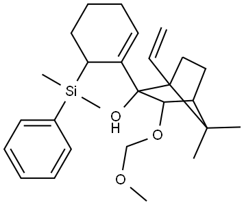 2-{6-[DIMETHYL(PHENYL)SILYL]-1-CYCLOHEXEN-1-YL}-3-(METHOXYMETHOXY)-7,7-DIMETHYL-1-VINYLBICYCLO[2.2.1]HEPTAN-2-OL Struktur