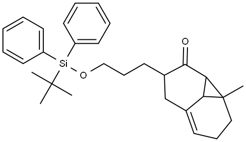 2-(3-{[TERT-BUTYL(DIPHENYL)SILYL]OXY}PROPYL)-3B-METHYL-1,3A,3B,4,5,6B-HEXAHYDROCYCLOPROPA[DE]NAPHTHALEN-3(2H)-ONE Struktur