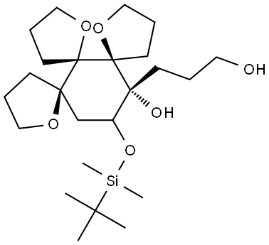 (5R,6S,11S,16R)-17-{[TERT-BUTYL(DIMETHYL)SILYL]OXY}-16-(3-HYDROXYPROPYL)-1,7,12-TRIOXATRISPIRO[4.0.4.0.4.3]OCTADECAN-16-OL Struktur