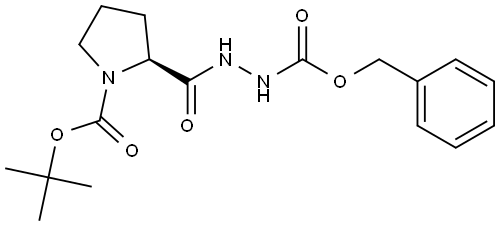 1,2-Pyrrolidinedicarboxylic acid, 1-(1,1-dimethylethyl) ester, 2-[2-[(phenylmethoxy)carbonyl]hydrazide], (2S)- Struktur