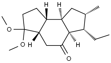 (2S,3S,3AR,5AS,8AR,8BR)-3-ETHYL-6,6-DIMETHOXY-2-METHYLDECAHYDRO-AS-INDACEN-4(1H)-ONE Struktur