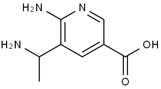 6-amino-5-(1-aminoethyl)pyridine-3-carboxylic acid Struktur