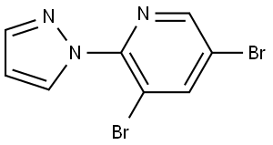 3,5-Dibromo-2-(1H-pyrazol-1-yl)pyridine Struktur