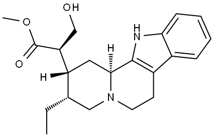 Corynan-16-carboxylic acid, 17-hydroxy-, methyl ester, (15α,16R)- (9CI) Struktur