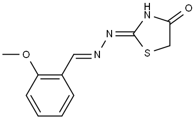 2-METHOXYBENZALDEHYDE (4-OXO-1,3-THIAZOLIDIN-2-YLIDENE)HYDRAZONE Struktur