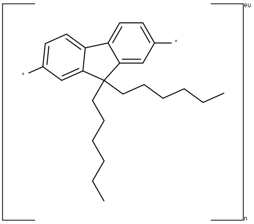 Poly(9,9-di-n-hexylfluorenyl-2,7-diyl) Struktur