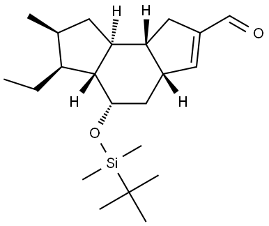 (3AR,5S,5AR,6S,7S,8AS,8BR)-5-{[TERT-BUTYL(DIMETHYL)SILYL]OXY}-6-ETHYL-7-METHYL-1,3A,4,5,5A,6,7,8,8A,8B-DECAHYDRO-AS-INDACENE-2-CARBALDEHYDE Struktur