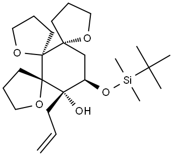 (5R,6S,11S,16S,17R)-16-ALLYL-17-{[TERT-BUTYL(DIMETHYL)SILYL]OXY}-1,7,12-TRIOXATRISPIRO[4.0.4.0.4.3]OCTADECAN-16-OL Struktur