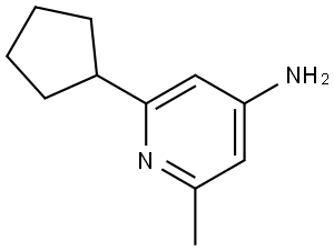 2-cyclopentyl-6-methylpyridin-4-amine Struktur