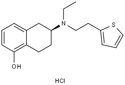 (6S)-6-[Ethyl[2-(2-thienyl)ethyl]amino]-5,6,7,8-tetrahydro-1-naphthaleno Hydrochloride Struktur