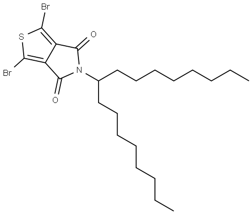 1,3-dibromo-5-(1-octylnonyl)thieno[3,4-c]-pyrrole-4,6-dione Struktur