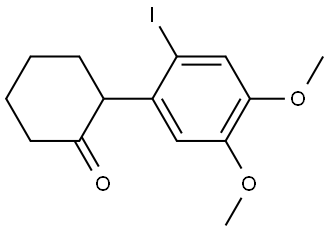 2-(2-iodo-4,5-dimethoxyphenyl)cyclohexan-1-one Struktur