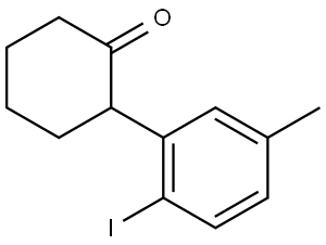 2-(2-iodo-5-methylphenyl)cyclohexan-1-one Struktur