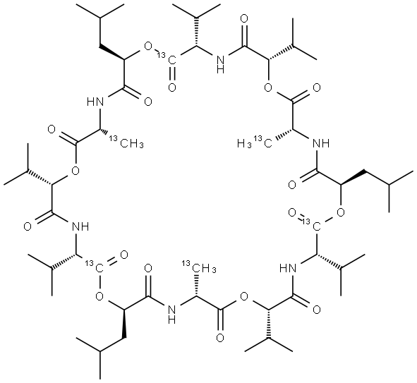 13C6-cereulide (20 μg/mL in acetonitrile) Struktur